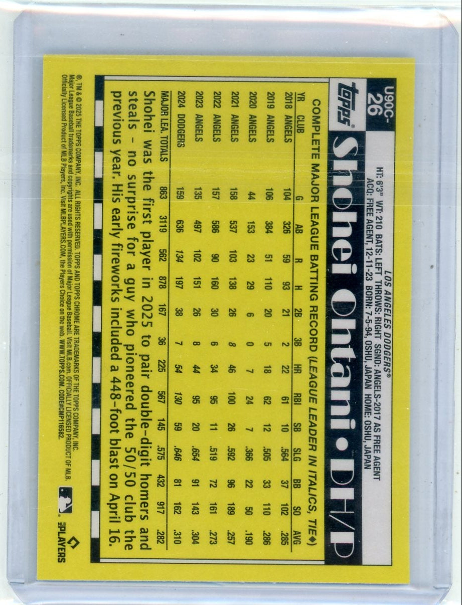 Shohei Ohtani 2025 Topps Update 1990 Mojo Refractor #U90C-26