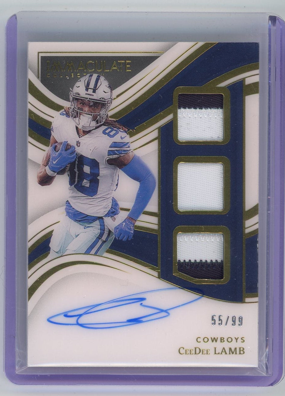 CeeDee Lamb 2023 Panini Immaculate Players Collection Relic Auto #'d 55/99
