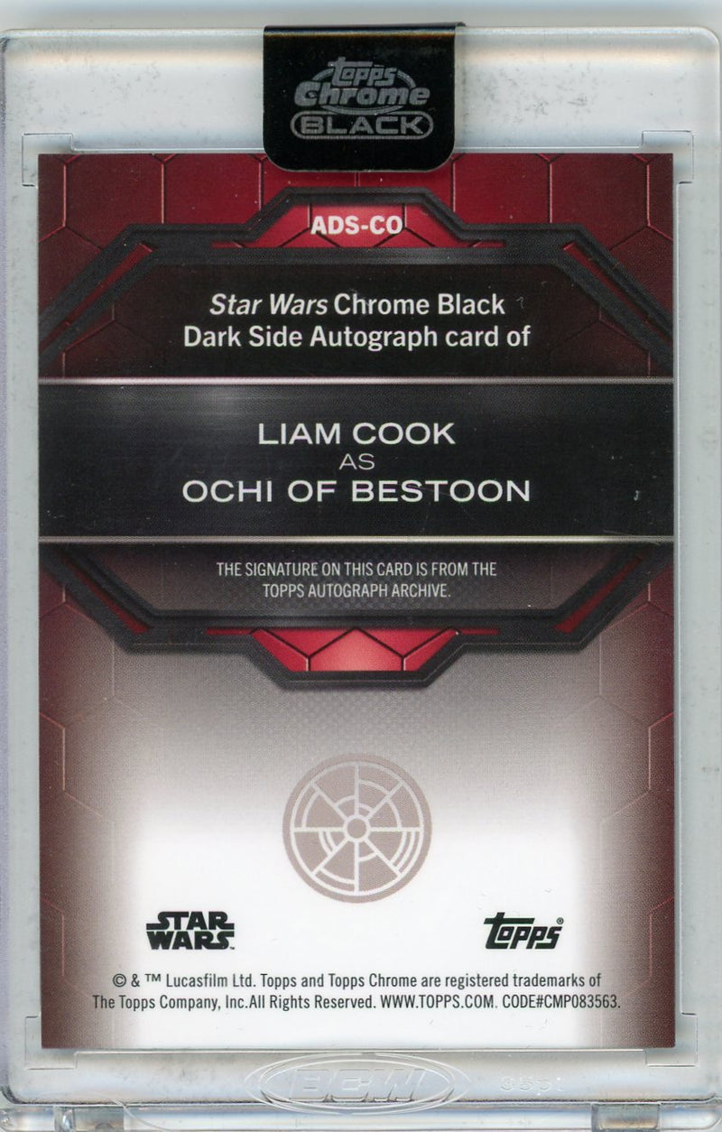 Ochi of Bestoon "Liam Cook" 2024 Topps Chrome Black Star Wars Dark Side Auto Orange Refractor 