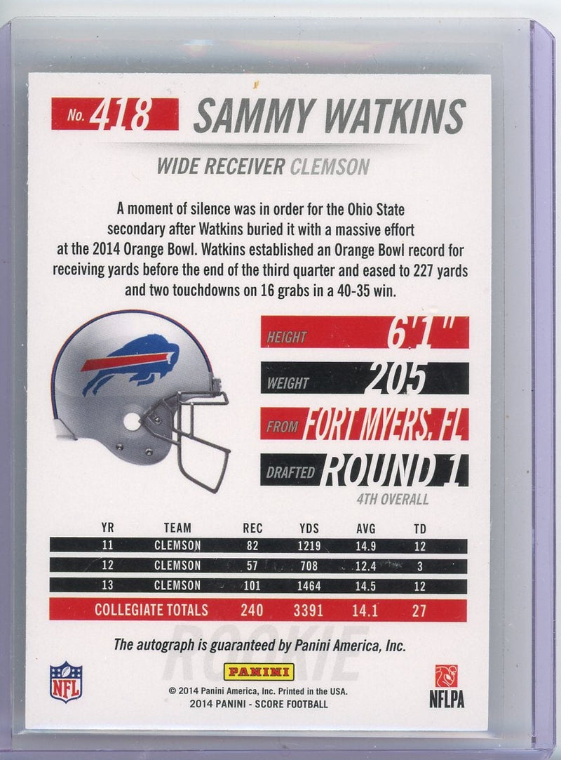 Sammy Watkins 2014 Panini Score autograph rookie holo