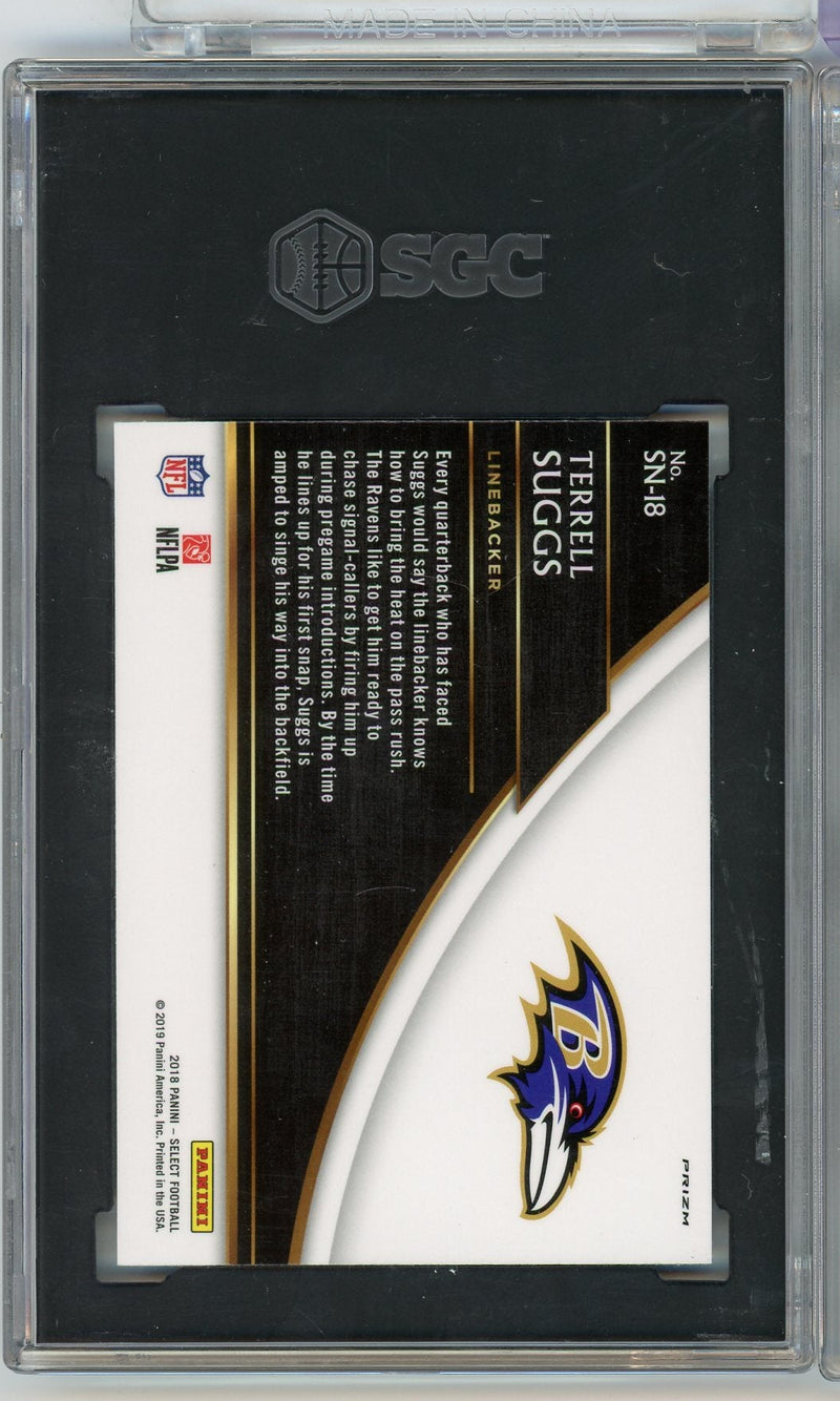 Terrell Suggs 2018 Panini Select Snapshots silver prizm SGC 9.5