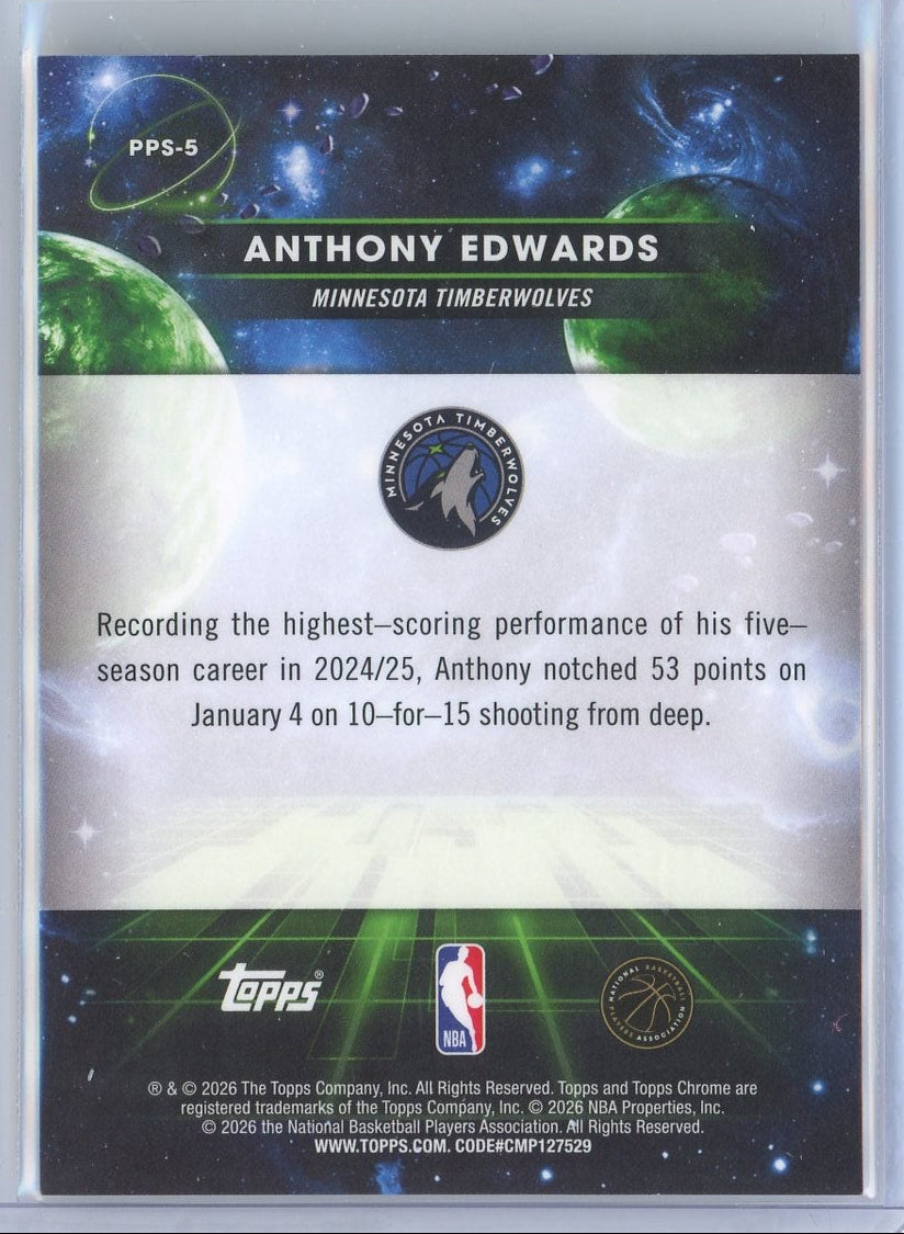 Anthony Edwards 2025 Topps Cosmic Chrome Planetary Pursuit Sun
