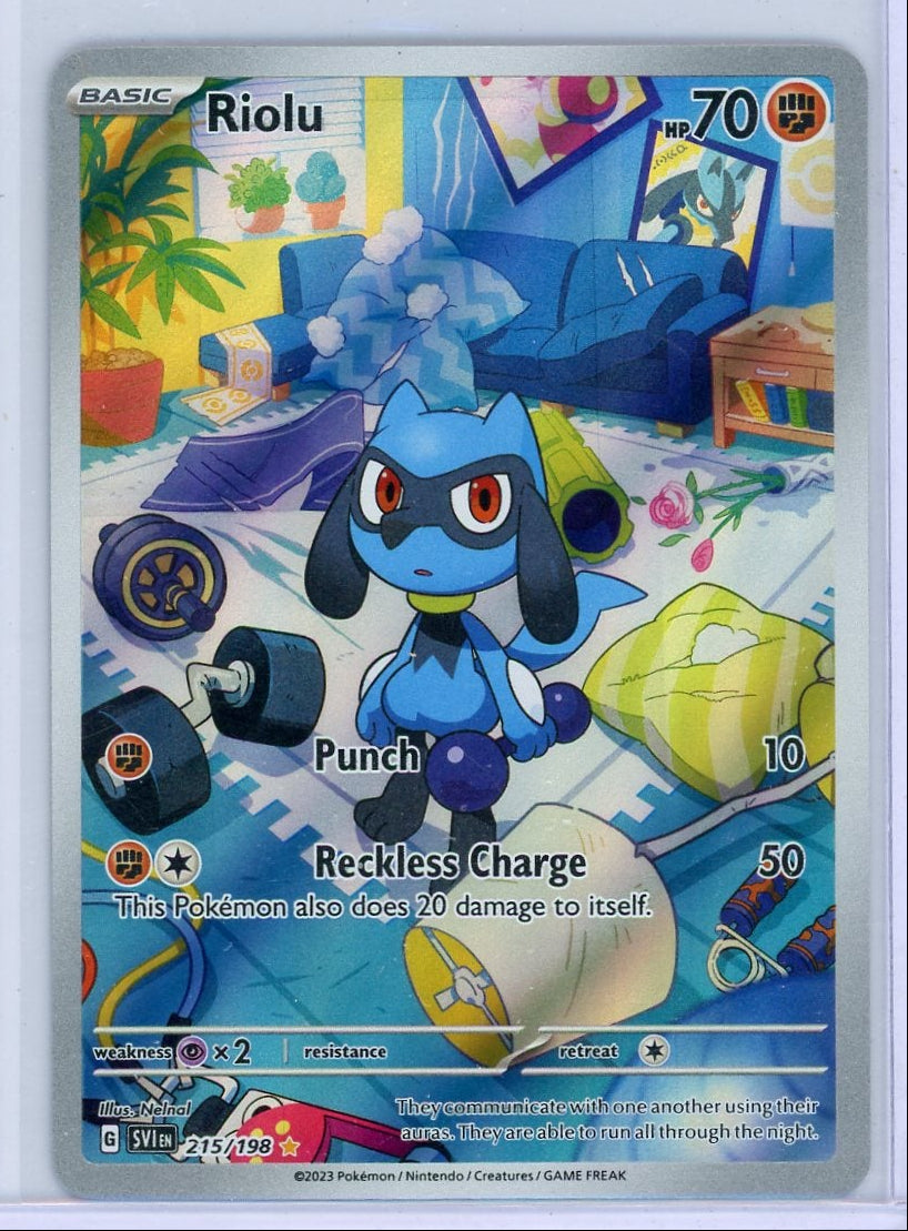 Riolu Pokémon Scarlet & Violet Illustration Rare #215/198