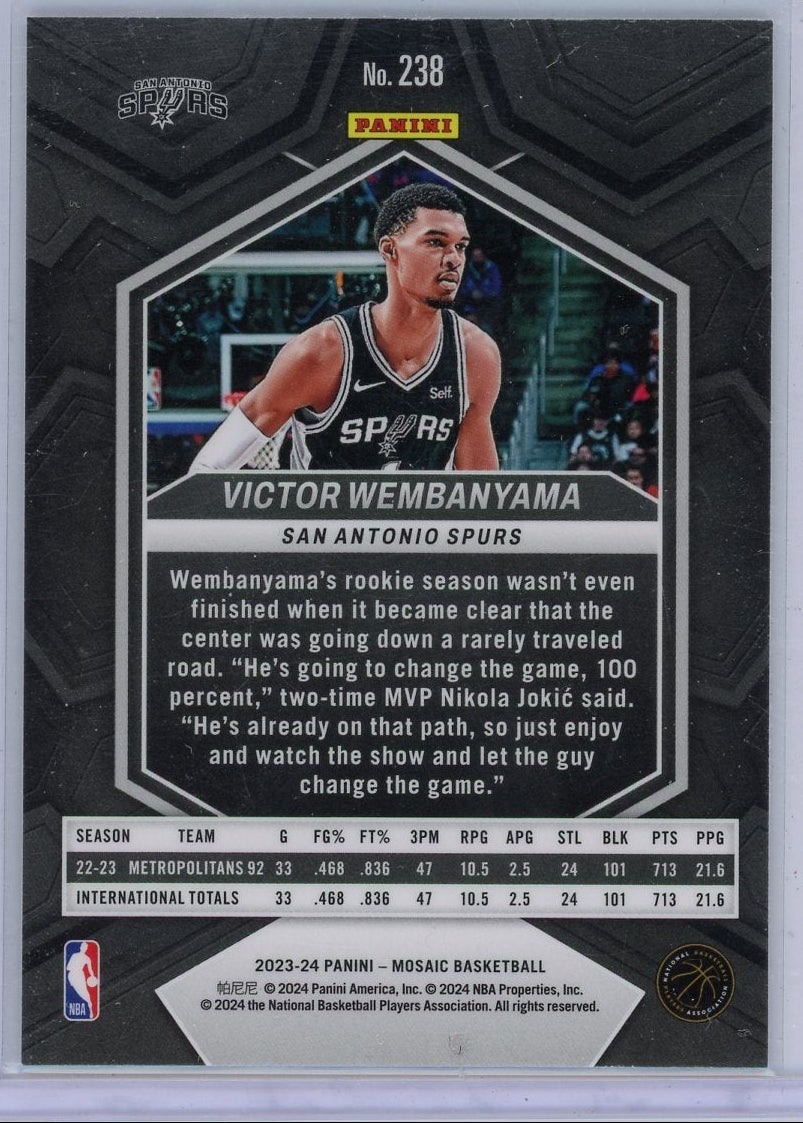 Victor Wembanyama 2023 Panini Mosaic Rookie Card #238