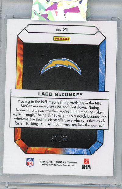 Ladd McConkey 2024 Panini Obsidian Fire And Ice #'d 37/50