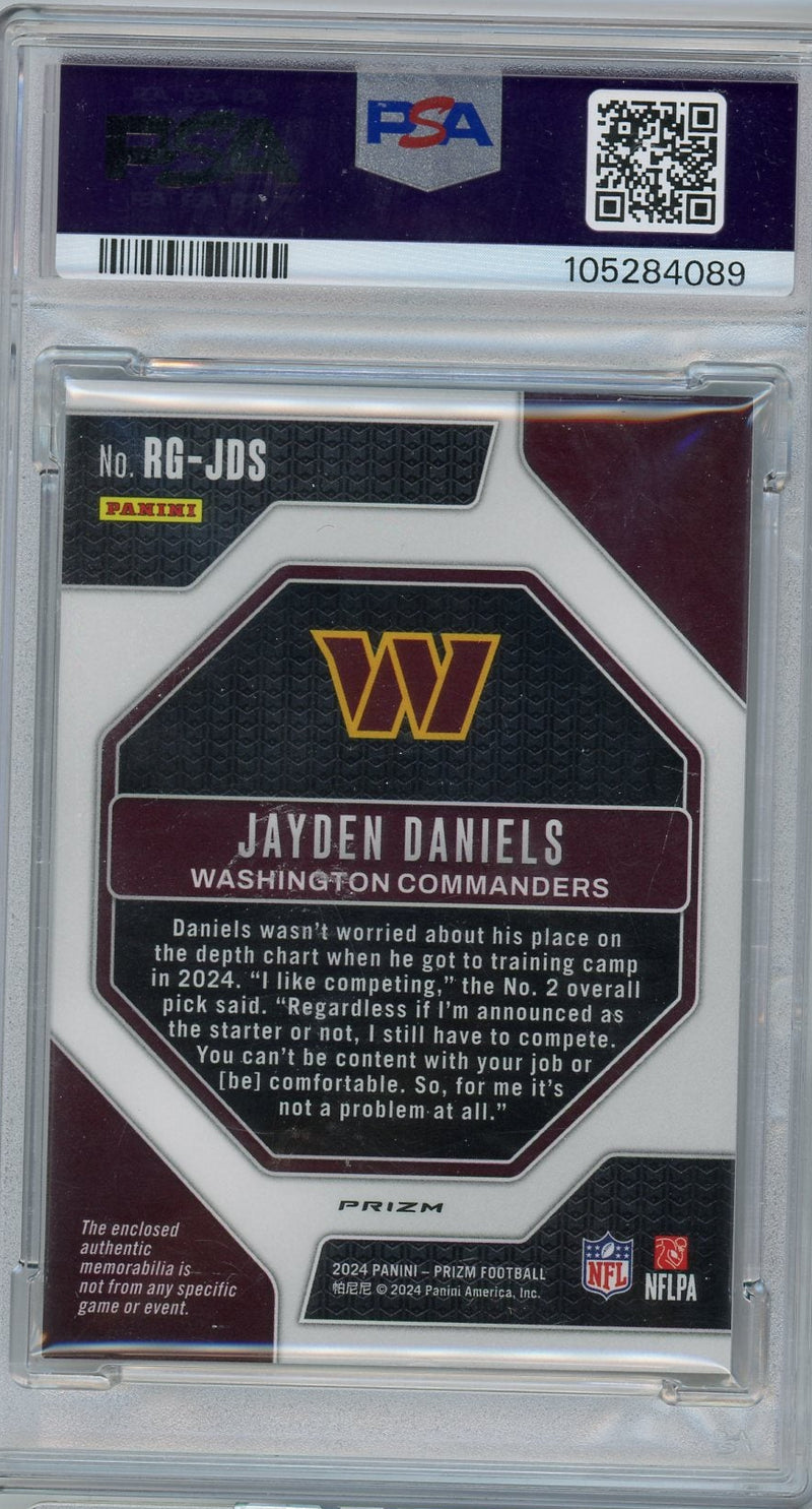 Jayden Daniels 2024 Prizm Rookie Gear PSA 9