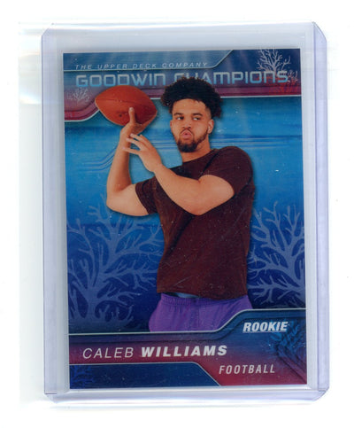 Caleb Williams 2023 Upper Deck Goodwin Champions Platinum aquamarine rookie card #'d 38/75