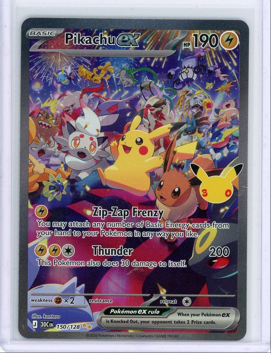 Pikachu ex Pokemon 30th Anniversary Special Illustration rare #150/128