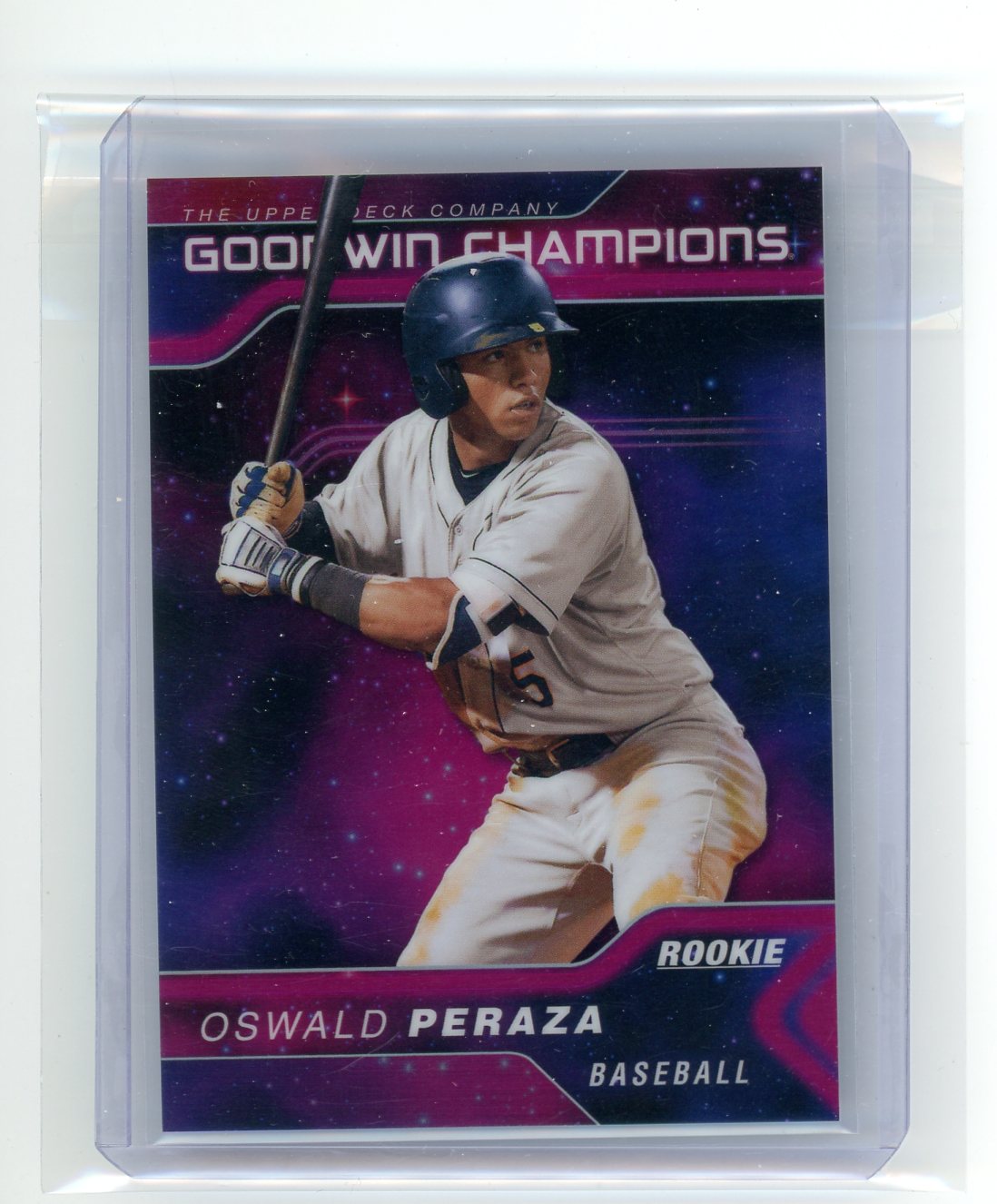 Oswald Peraza 2023 Upper Deck Goodwin Champions Platinum Cosmic rookie card #'d 015/199