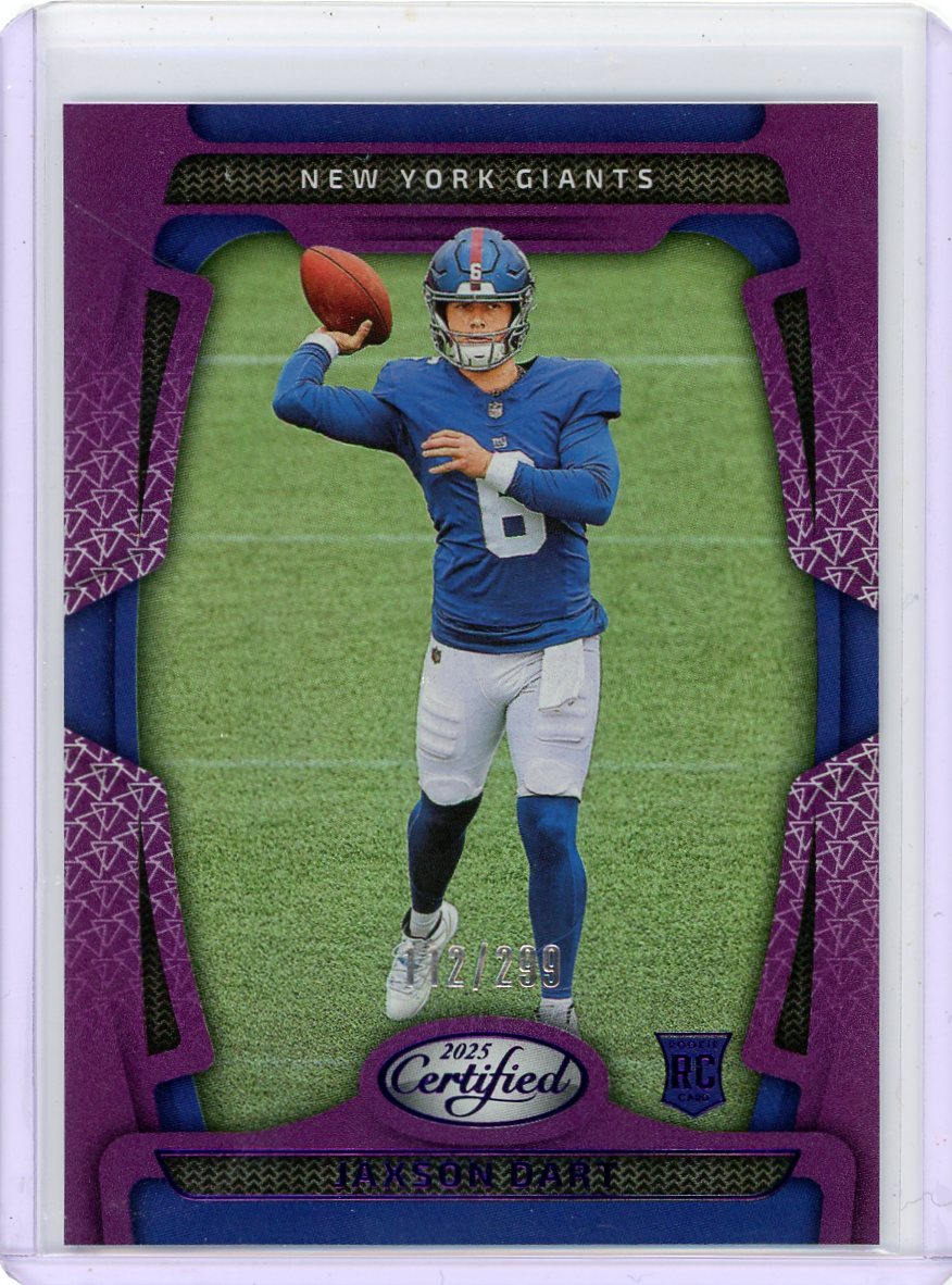 Jaxson Dart 2025 Panini Certified Purple RC #'d 112/299