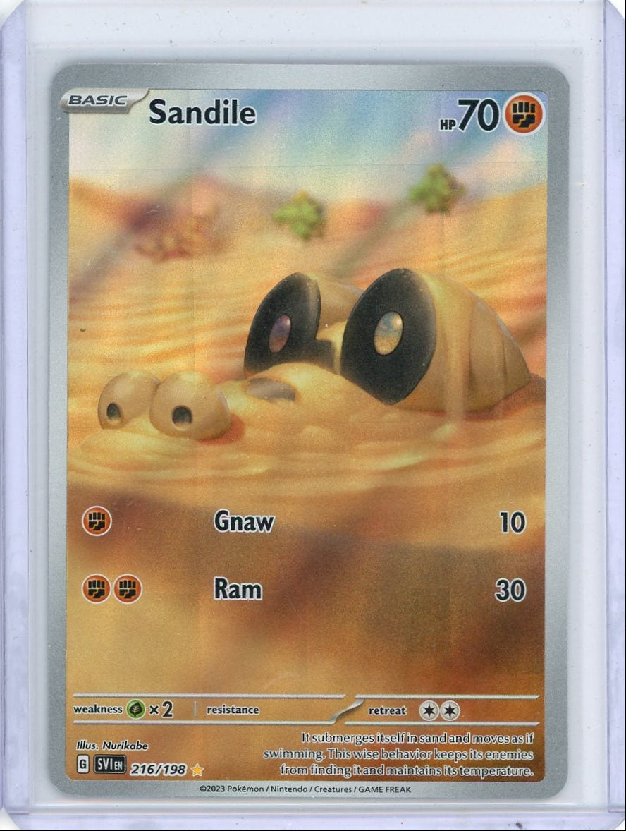 Sandile Pokémon Scarlet & Violet Illustration Rare #216/198