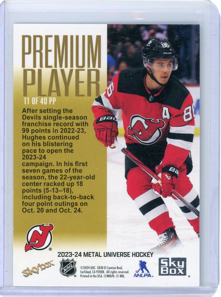 Jack Hughes 2023-24 Metal Universe Premium Player