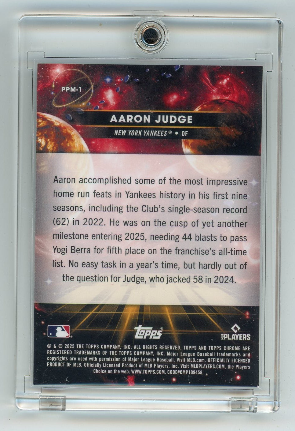 Aaron Judge 2025 Topps Cosmic Chrome Planetary Pursuit Mercury