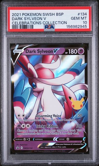 Dark Sylveon V Pokémon Celebrations Collection (25th) BSP SWSH134 PSA 10