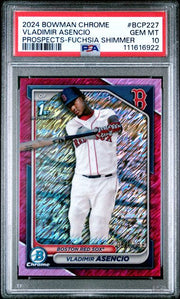 Vladimir Asencio 2024 Bowman Chrome 1st Bowman Fuchsia Shimmer #'d 081/199 PSA 10