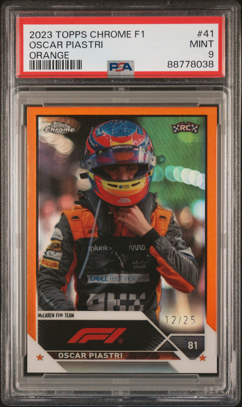 Oscar Piastri 2023 Topps Chrome F1 orange ref. rookie card 