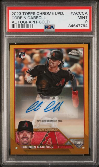 Corbin Carroll 2023 Topps Chrome Update Autograph - Gold 