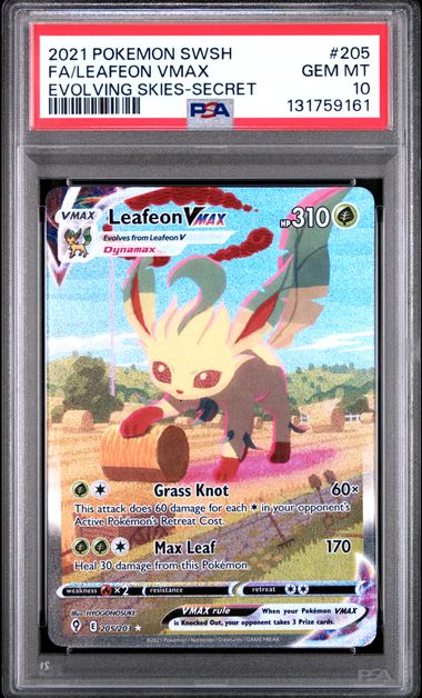 Leafeon VMAX Pokémon 2021 Evolving Skies #205/203 PSA 10