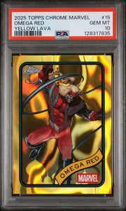 Omega Red 2025 Topps Chrome Yellow Lava PSA 10