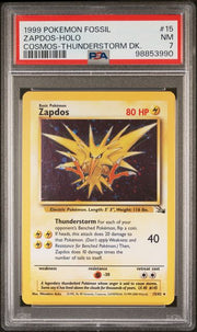 Zapdos 1999 Pokemon Fossil Holo Cosmos Thunderstorm DK #15/62 PSA 7