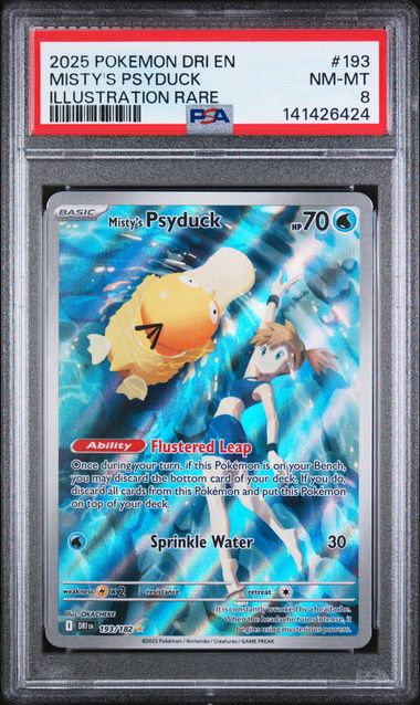 Misty's Psyduck Pokémon Destined Rivals Illustration Rare #193/182 PSA 8
