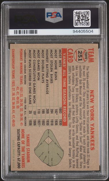Yankees Team 1956 Topps 