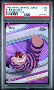 Cheshire Cat 2025 Topps Chrome Disney #178 Pink Refractor /250 PSA 7