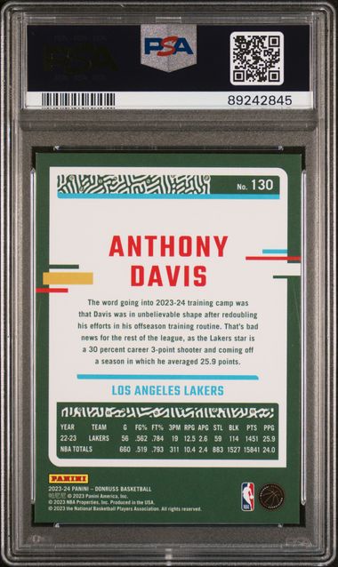Anthony Davis 2023 Panini Donruss Holo Teal Laser 