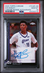 Ace Bailey 2025-26 Topps Chrome Autograph Rookie Card PSA 10
