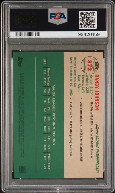 Randy Johnson 2023 Platinum Annv Orange Toile 05/25 PSA 10