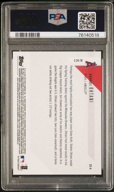 Shohei Ohtani 2018 Topps NOW Spring Training rookie card PSA 10