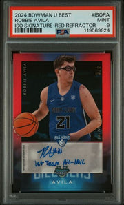 Robbie Avila 2024 Bowman U Best Iso Signatures Auto Red Refractor #'d 3/5 PSA 9
