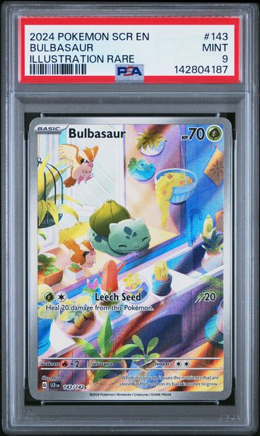Bulbasaur Pokémon Stellar Crown Illustration Rare #143/142 PSA 9
