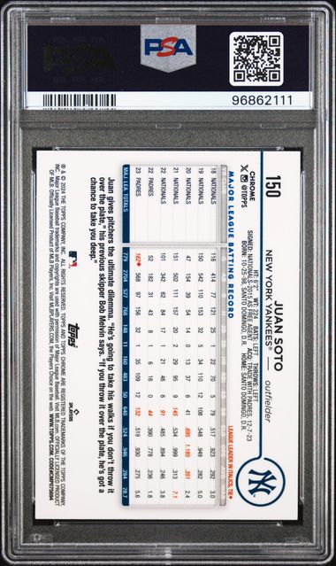 Juan Soto 2024 Topps Chrome Raywave Refractor PSA 10
