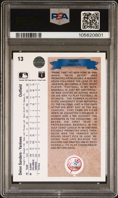 Deion Sanders 1990 Upper Deck Star Rookie #13 PSA 10