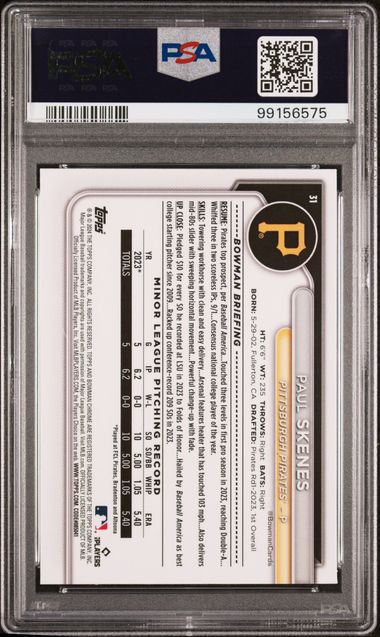 Paul Skenes 2024 Bowman Chrome rookie card PSA 10