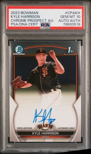 Kyle Harrison 2023 1st Bowman Chrome autograph PSA 10 AUTO Auth