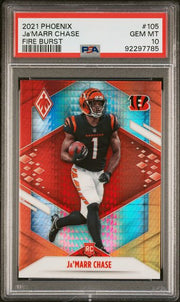 Ja'Marr Chase 2021 Panini Phoenix Fire Burst RC PSA 10