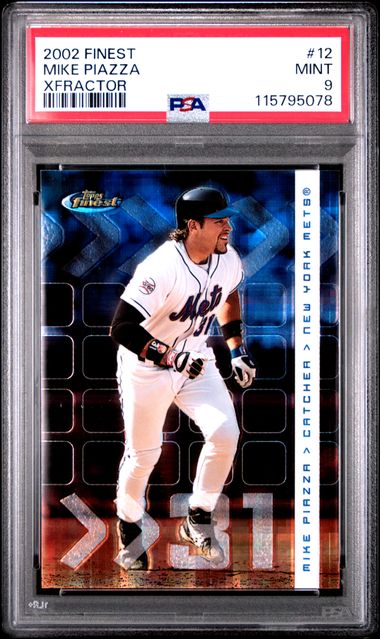 Mike Piazza 2002 Topps Finest Xfractor #'d 082/299 PSA 9