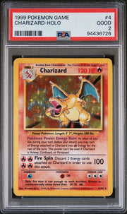 Charizard 1999 Pokemon Base Set holo #4/102 PSA 2