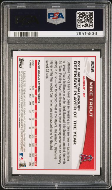 Mike Trout 2013 Topps #536 PSA 10