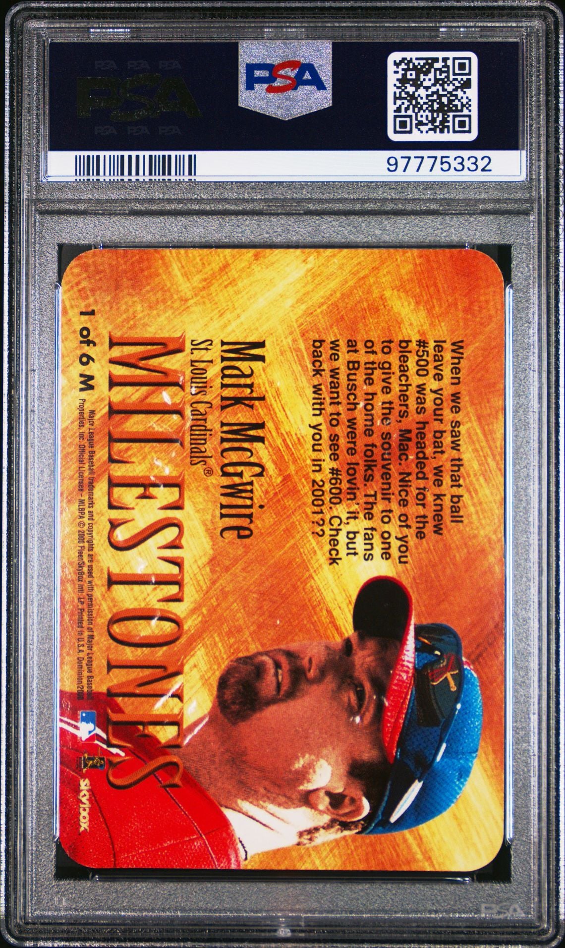 Mark McGwire 2000 Skybox Dominion Milestones PSA 9