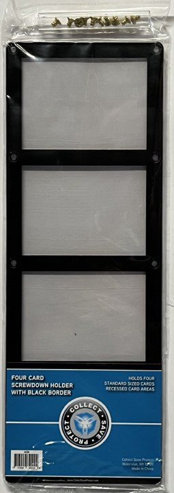 Magnetic 4-Card Holder - 35 PT. Black Border Horizontal