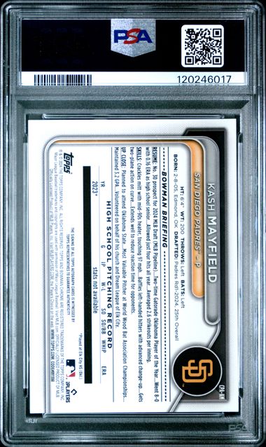 Kash Mayfield 2024 Bowman Chrome Draft Purple 1st Bowman Autograph #'d 250/250