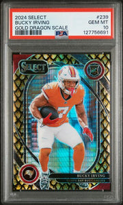 Bucky Irving 2024 Panini Select Gold Dragon Scale rookie card #'d 06/10