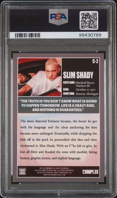 Eminem G.A.S. X Complex #C2 "Slim Shady" PSA 10