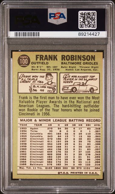Frank Robinson 1967 Topps #100 PSA 6