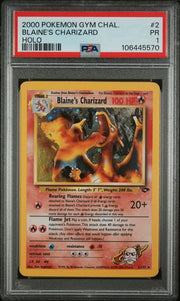 Blaine's Charizard 2000 Pokemon Gym Challenge holo #2/132 PSA 1