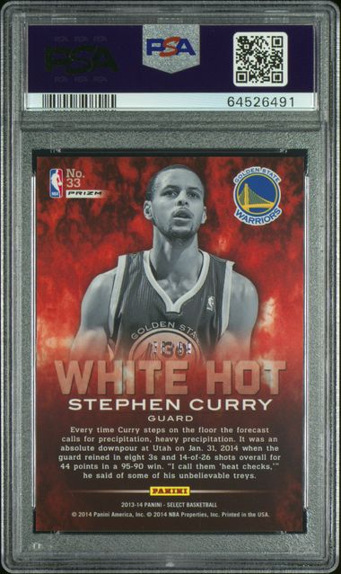 Stephen Curry 2013 Panini Select Basketball White Hot Purple Pulsar #'d 35/99 PSA 9