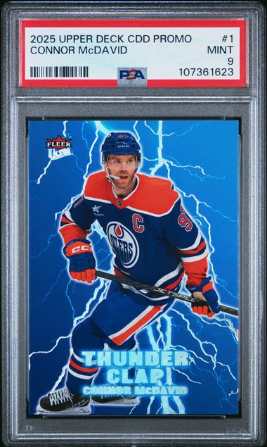 Connor McDavid 2025 Upper Deck CDD Promo Thunder Clap #1 PSA 9